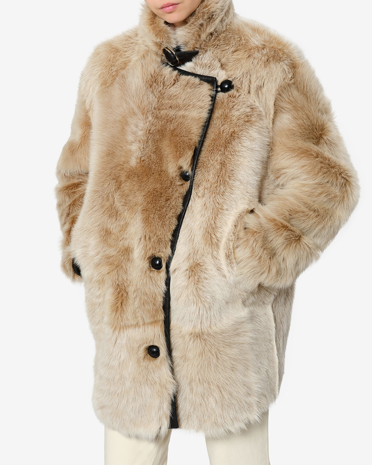 Isabel Marant Rema MA0611FA manteau écru peau lainée