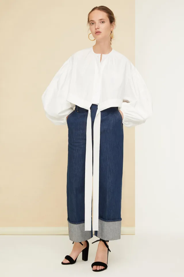Patou TO028 top coton bio blanc cropped 34-44
