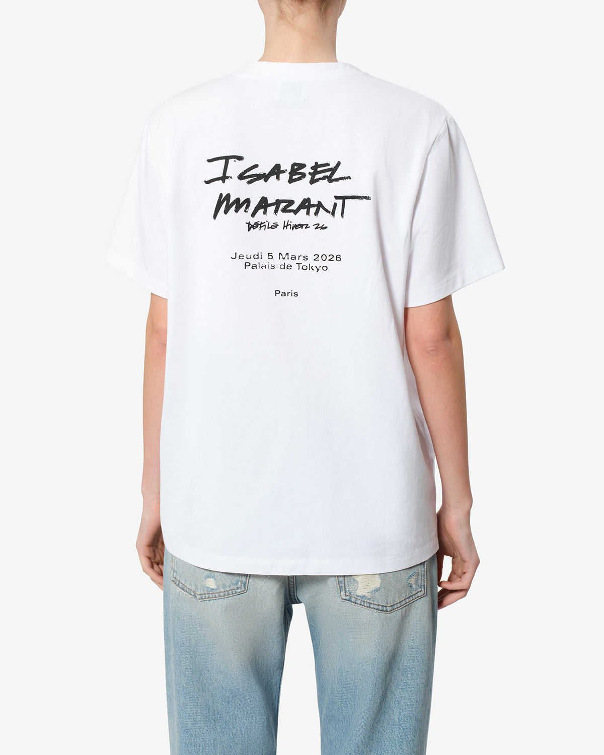 Isabel Marant Zewel T-shirt Blanc Coton Logo Dos