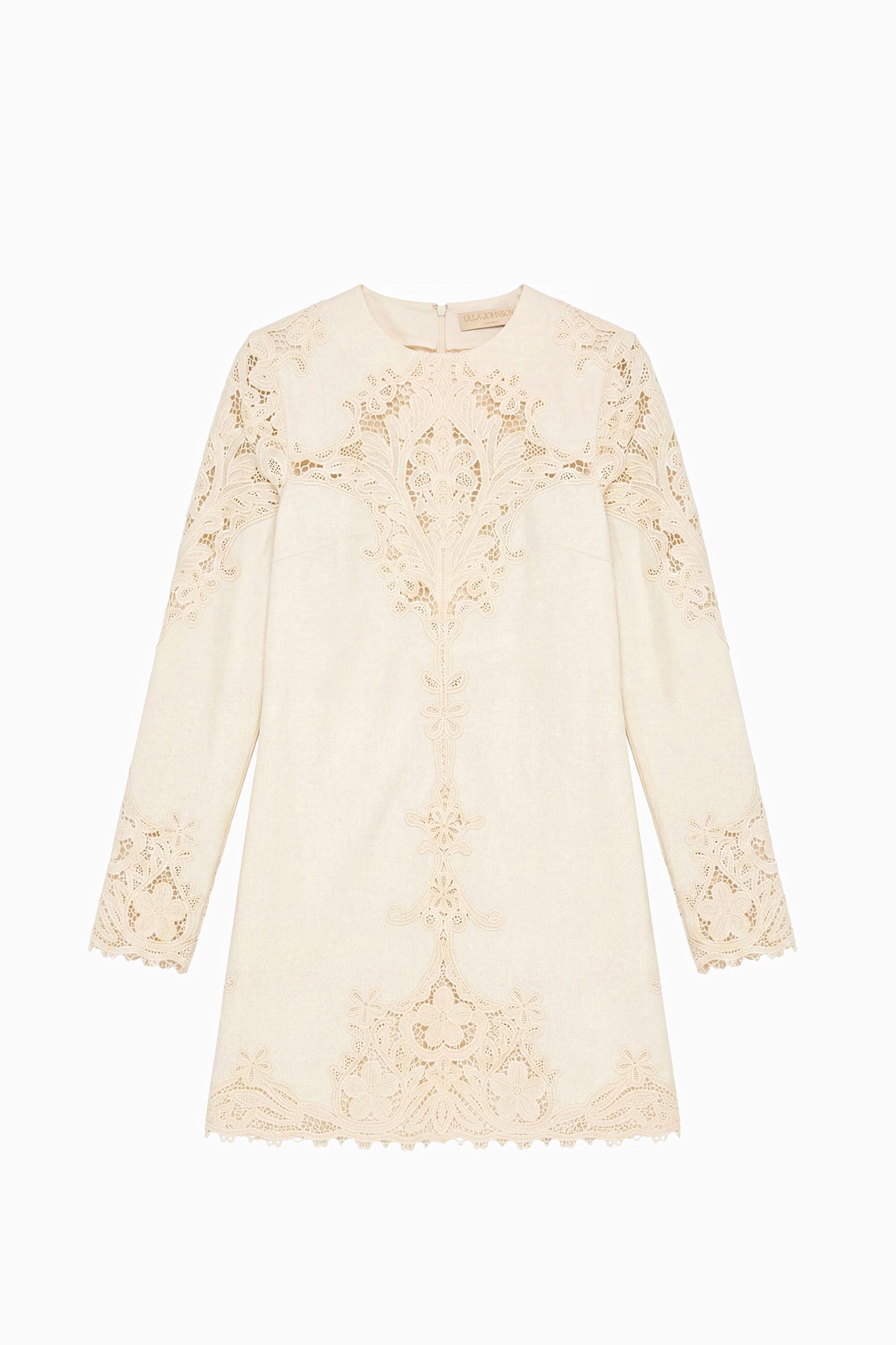 Ulla Johnson Camie robe mini en lin ivoire brodée