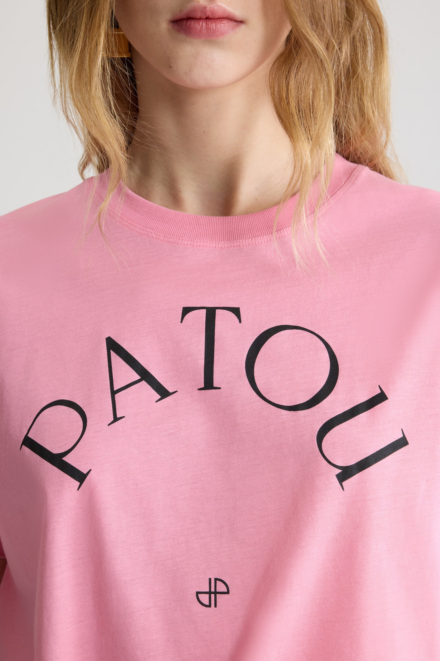 Patou JE136 t-shirt coton bio logo Pink Pearl