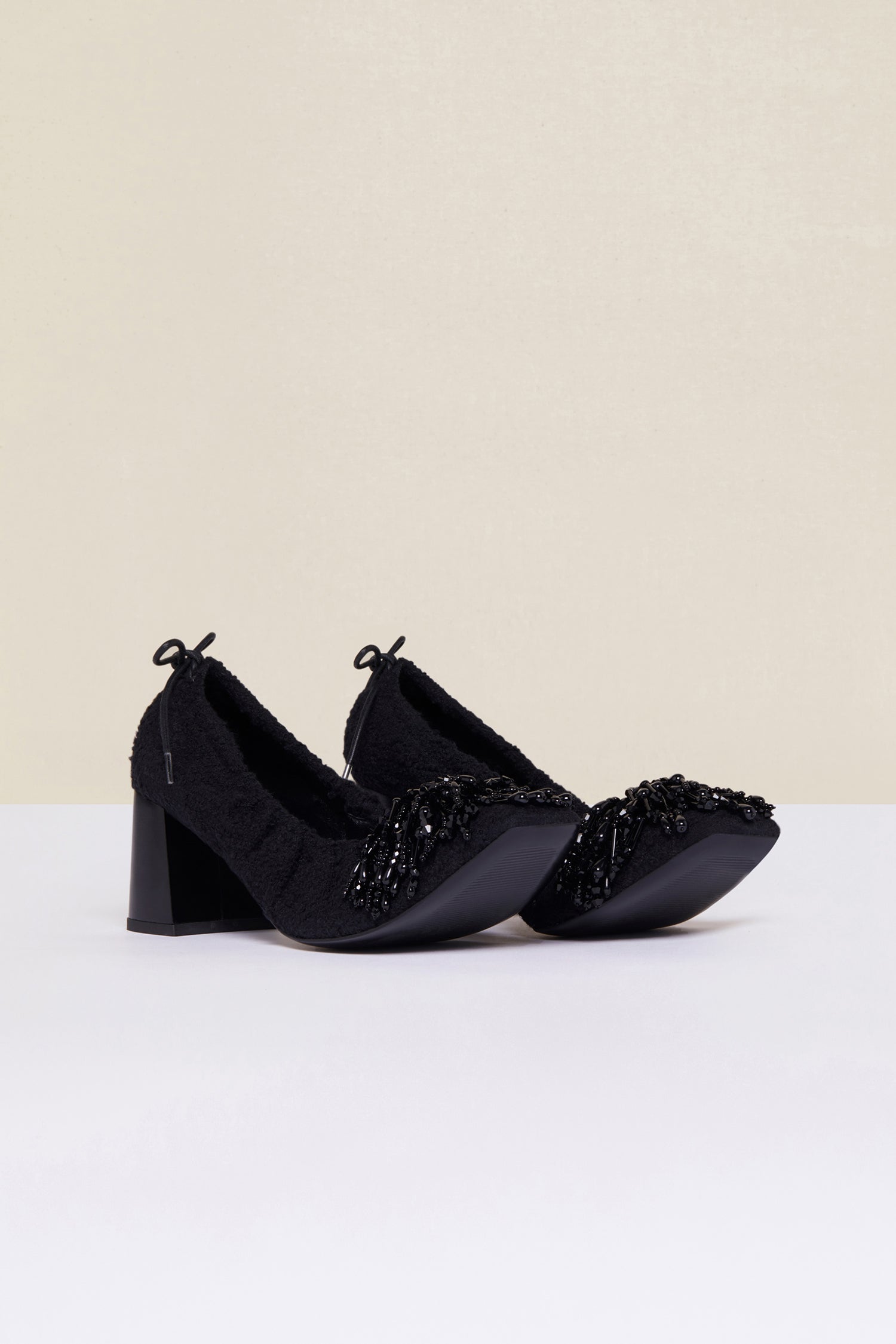 Patou FO005 escarpins tweed perles Noir 35-42