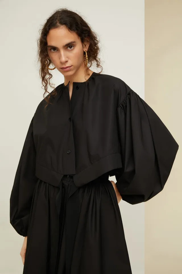 Patou TO028 top court coton bio Noir