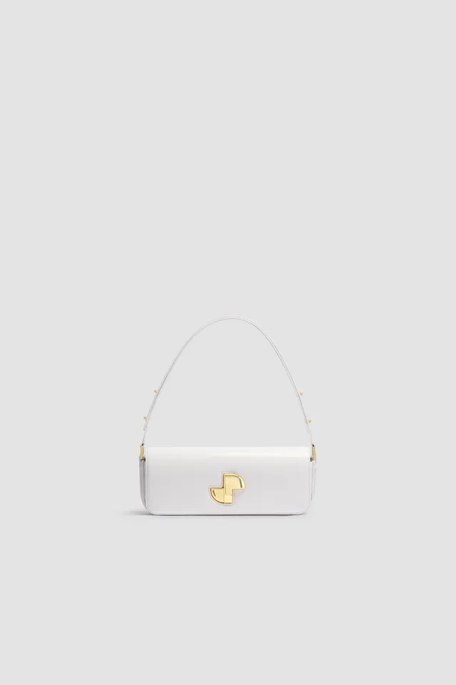 Patou BA020 Le Lock sac cuir blanc verni TU