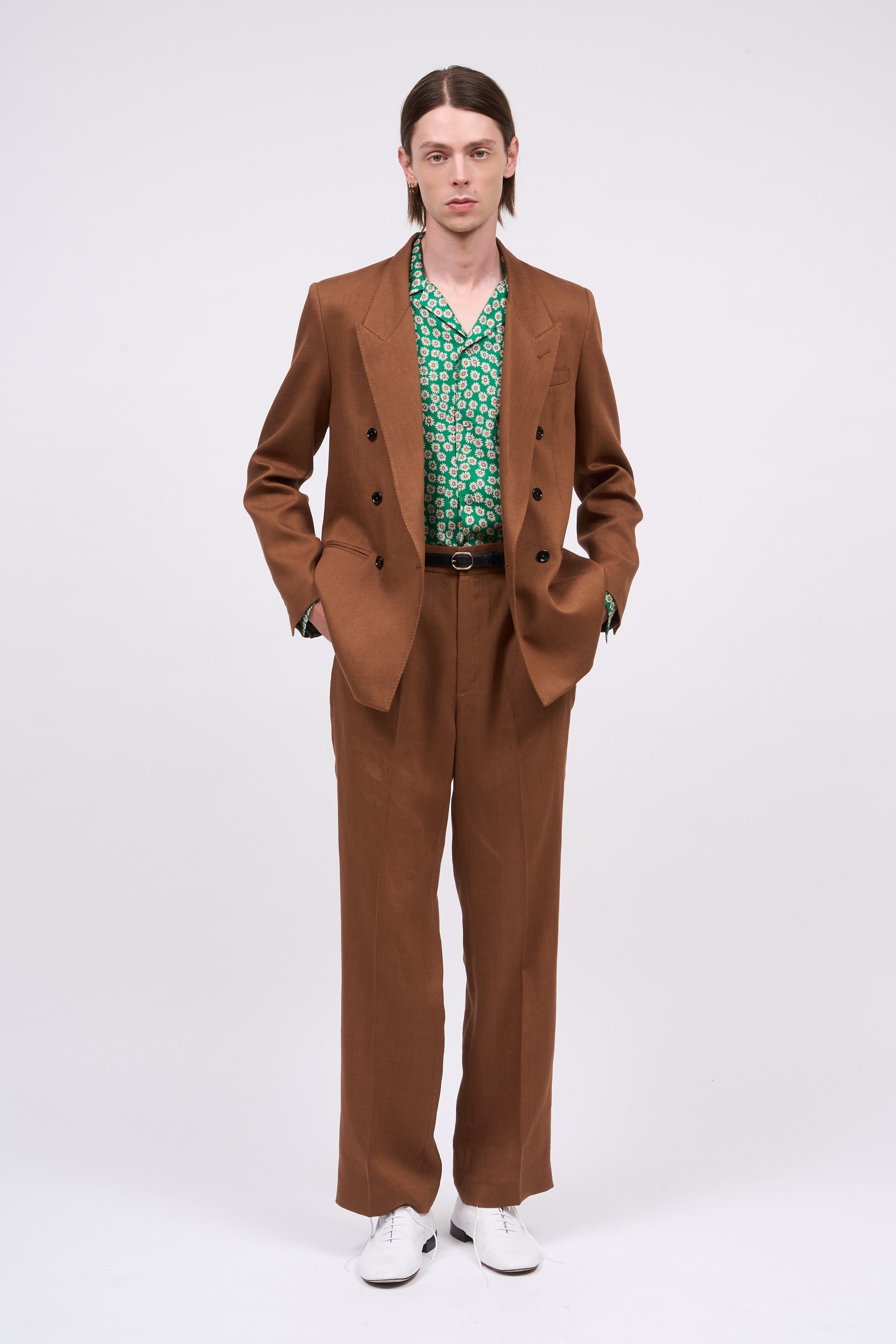Paul & Joe Alone pantalon droit lin marron homme