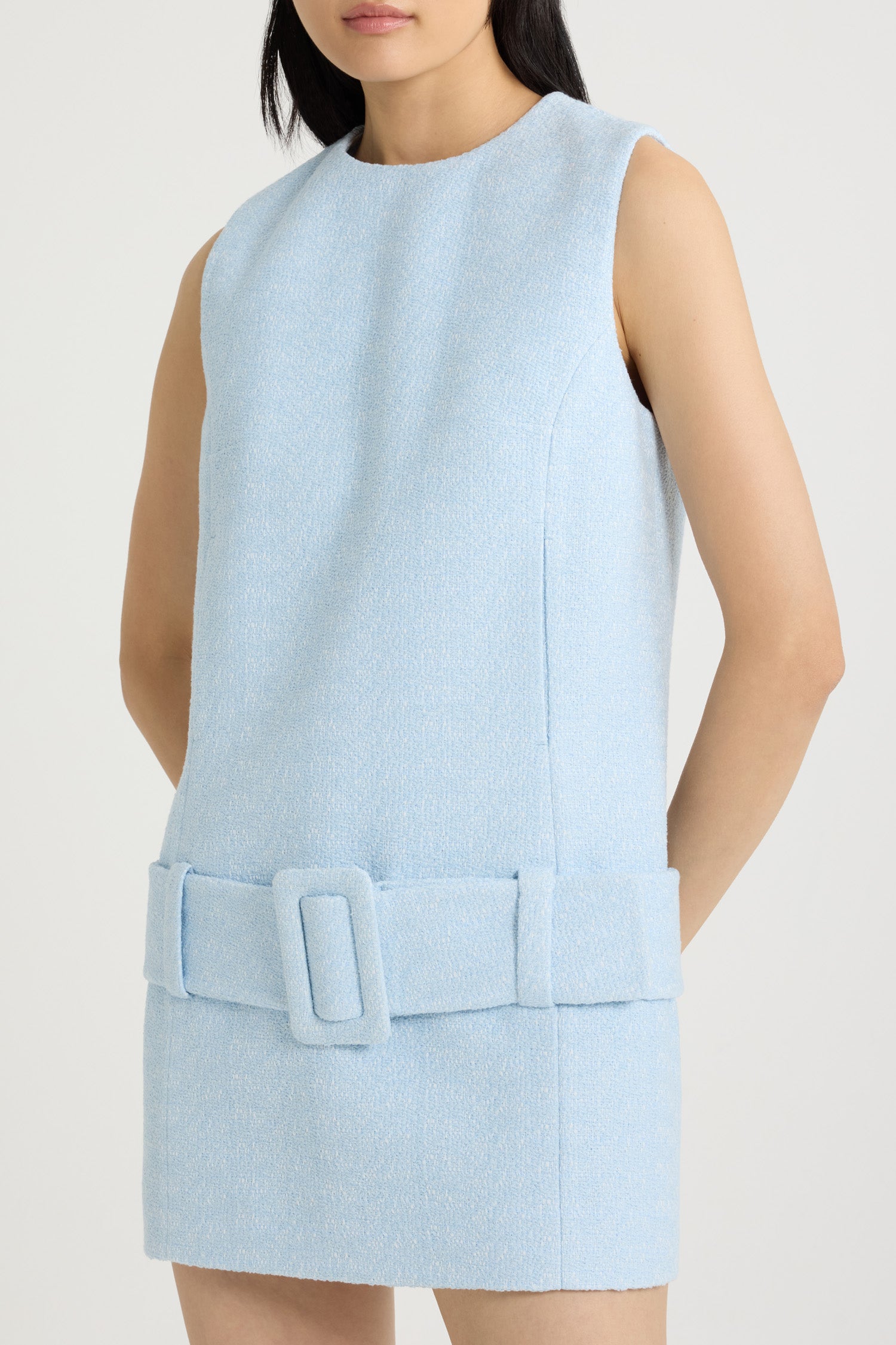 Patou DR160 robe tweed coton bleu Skylight Blue