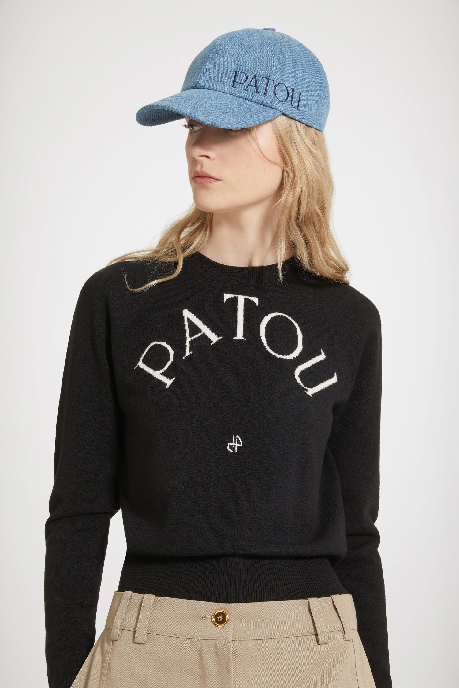 Patou AC056 casquette denim bleu glace coton bio