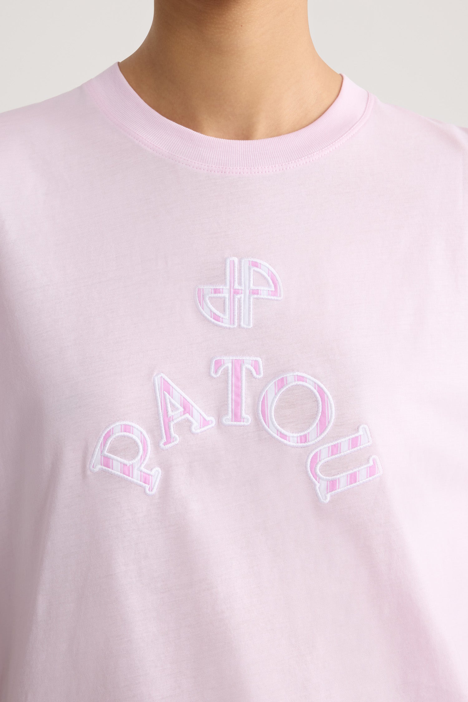Patou JE217 t-shirt coton bio rose candy brodé