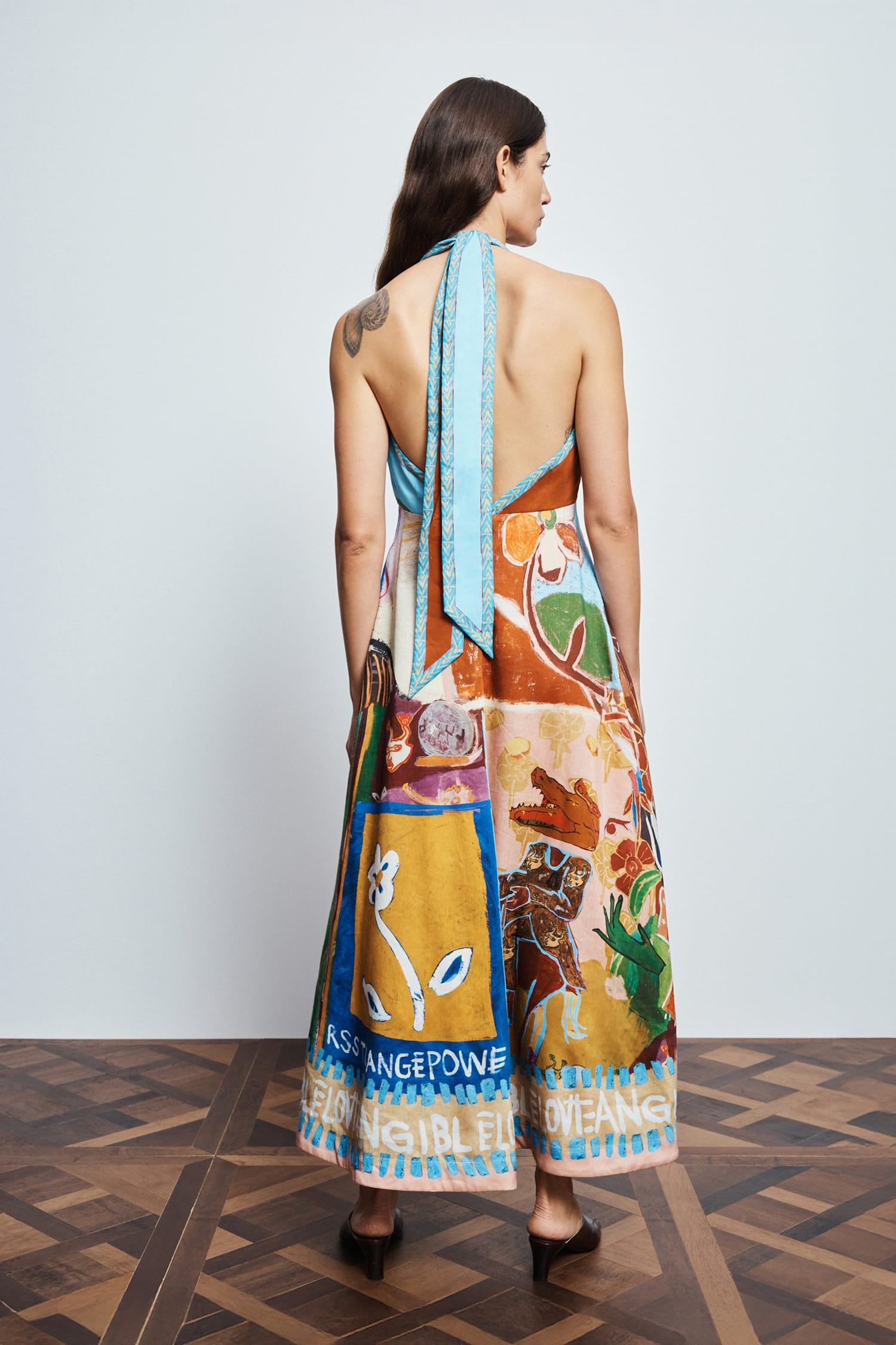 Alemais Mlak Halter robe midi halter lin taille 6