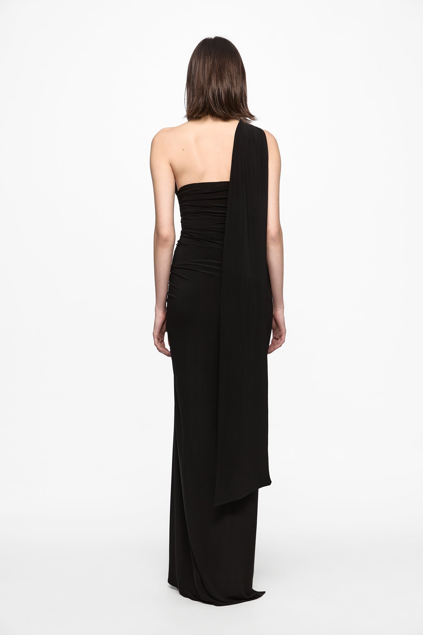 ATU Body Couture Off Shoulder Long Liquid Dress robe fendue