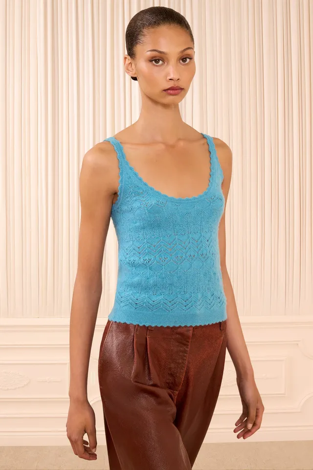 Ulla Johnson Brielle Cashmere Tank top Cerulean