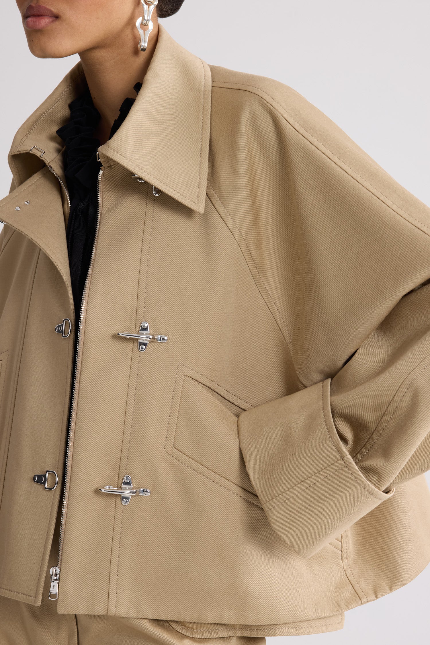Patou Parka Courte Oversize Coton Sable