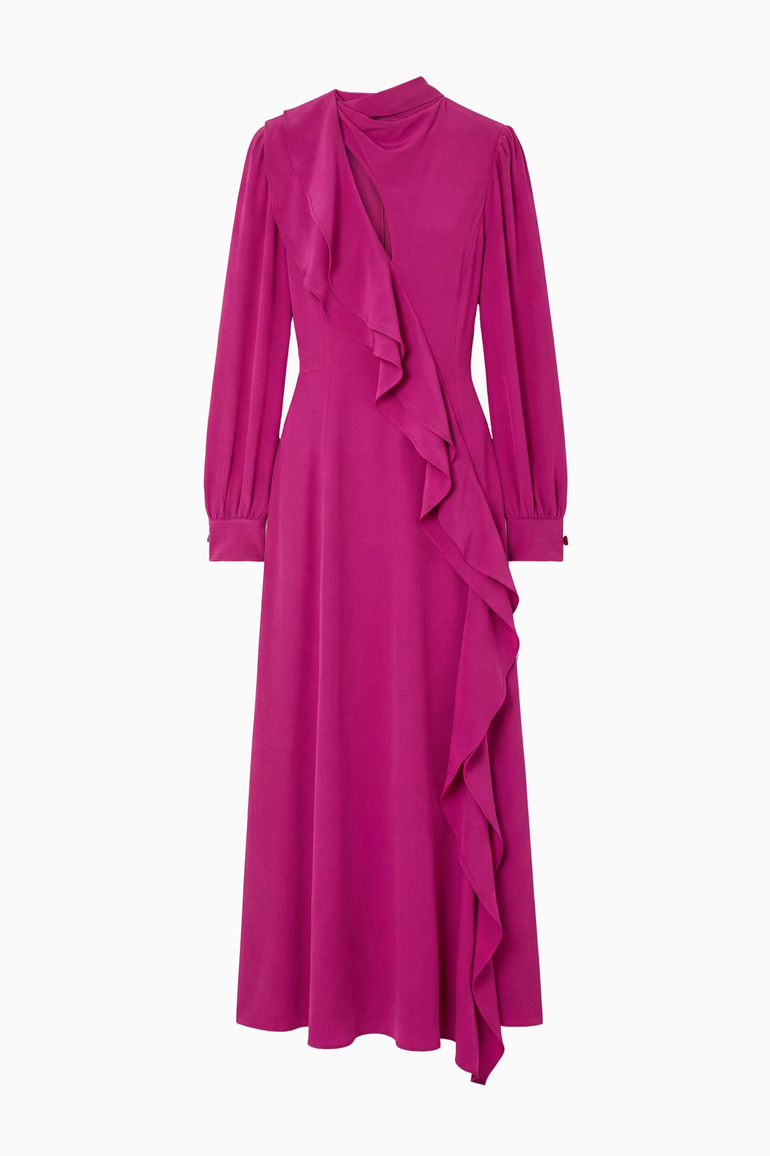 Ulla Johnson Sabrina robe midi Orchid soie manches longues