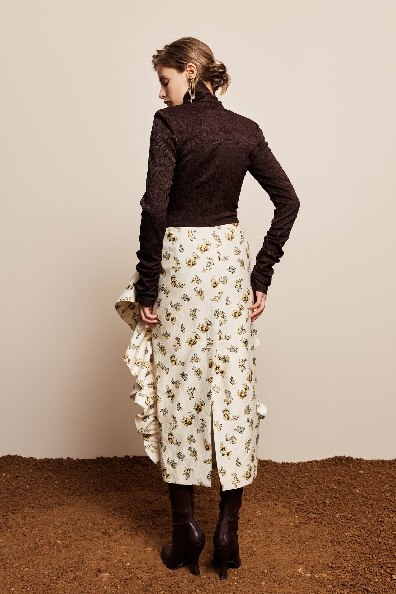 Alemais Adeline Top haut jacquard col montant