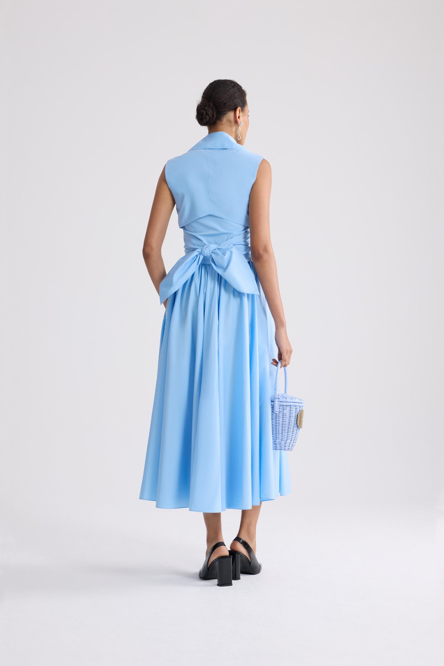 Patou DR2230017662B robe midi coton bleu riviera