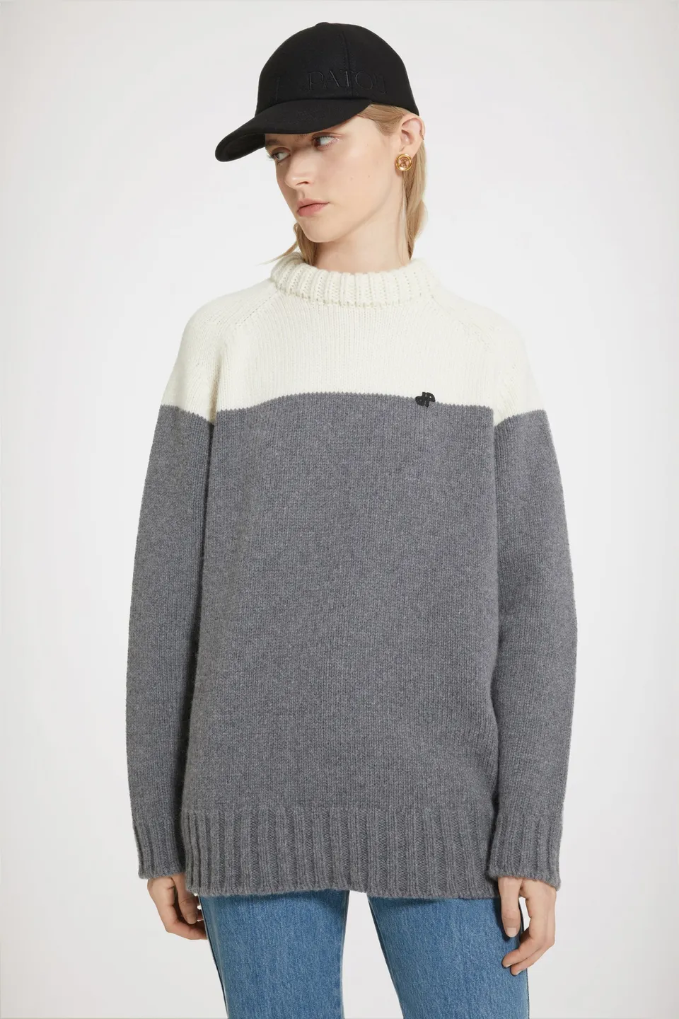 Patou pull col rond KN145 laine cachemire graphite XS-XXL