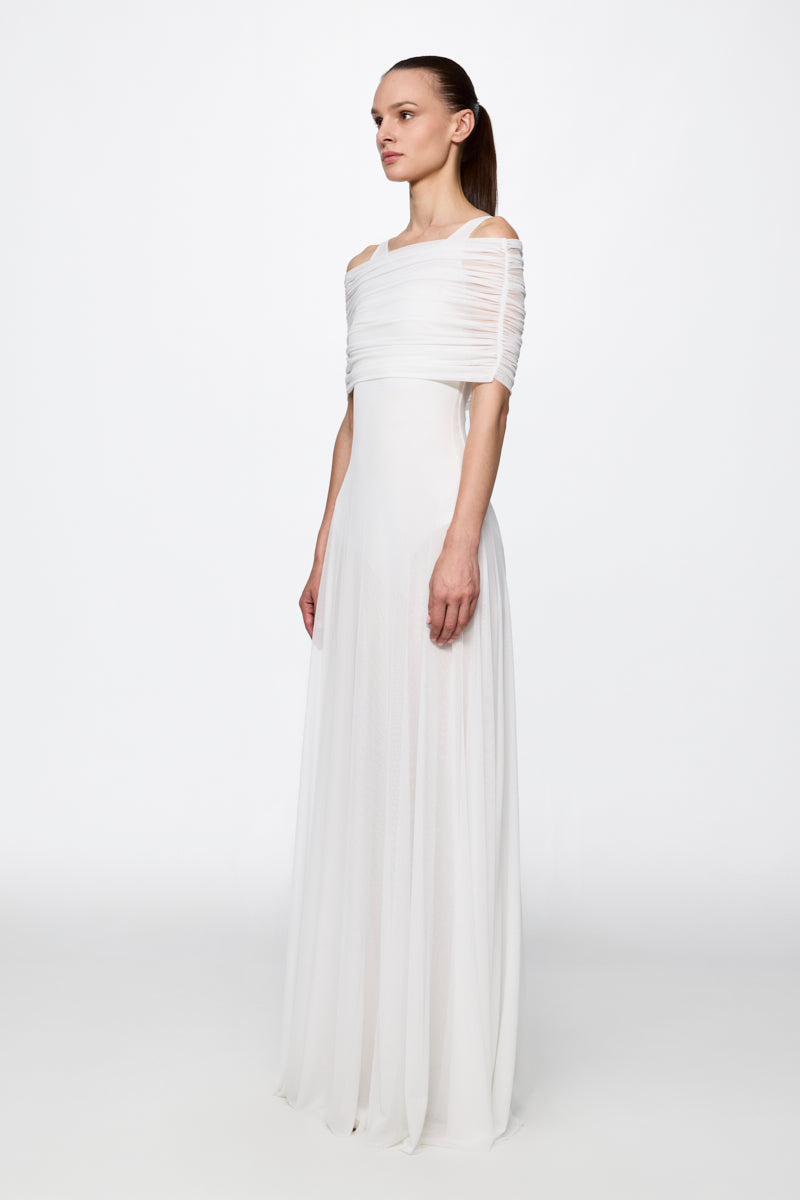 ATU Body Couture robe maxi blanche mesh boléro