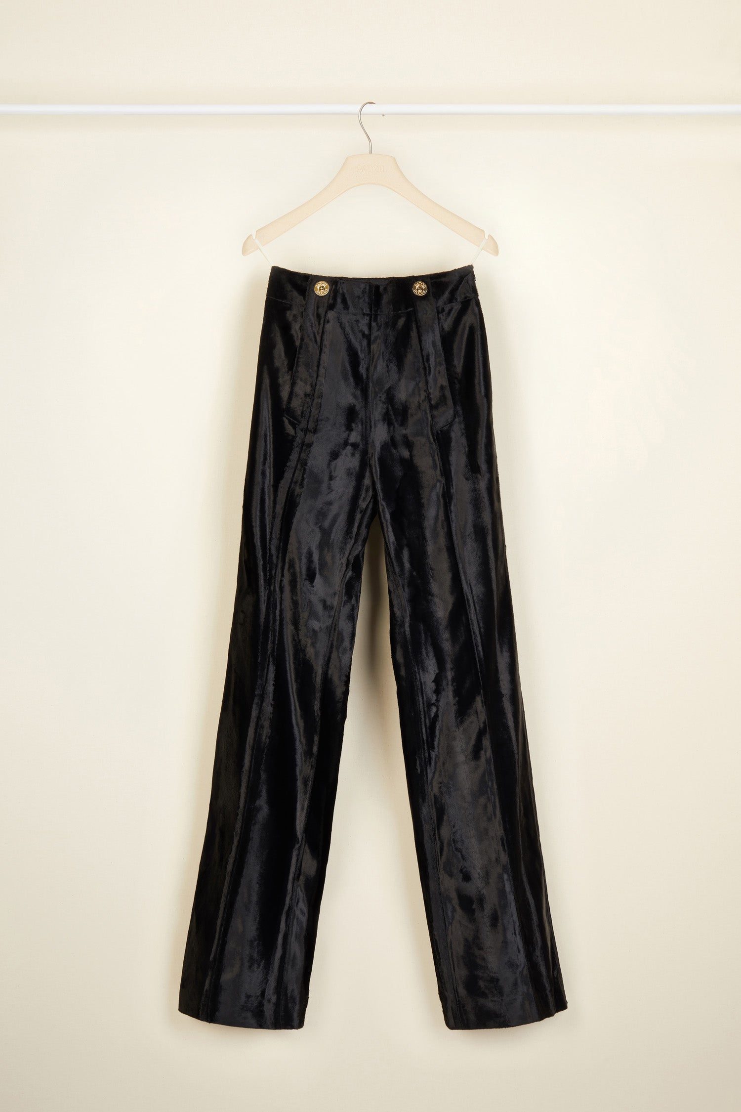 Patou H21TR0090069999B pantalon noir large effet poulain