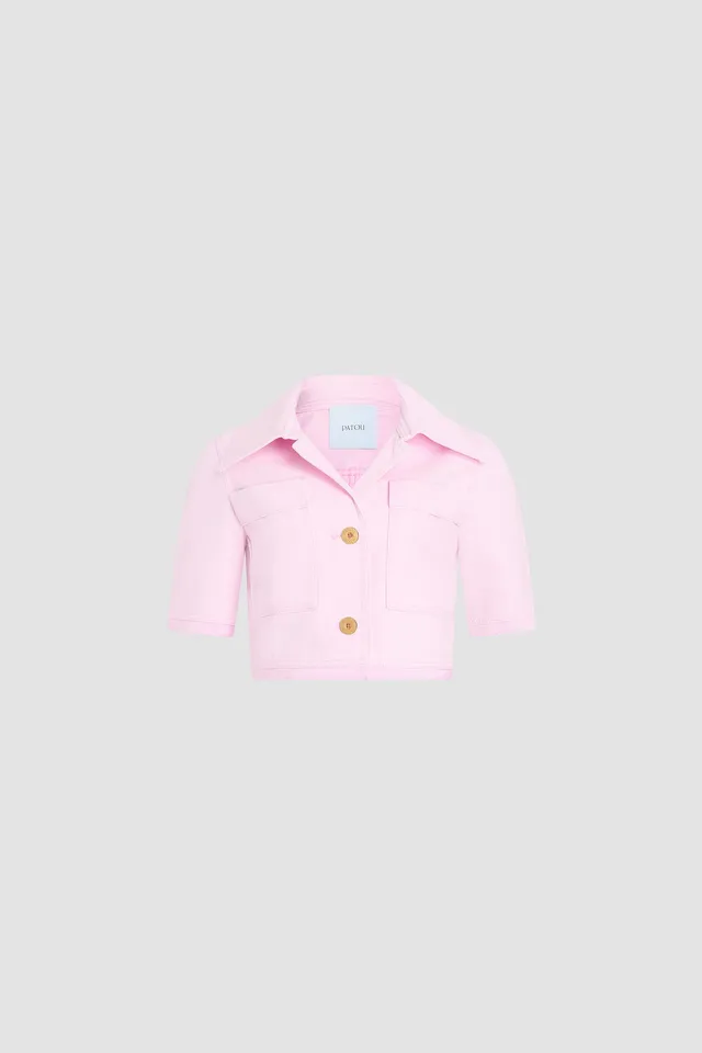 Patou JA048 veste manches courtes rose coton bio denim