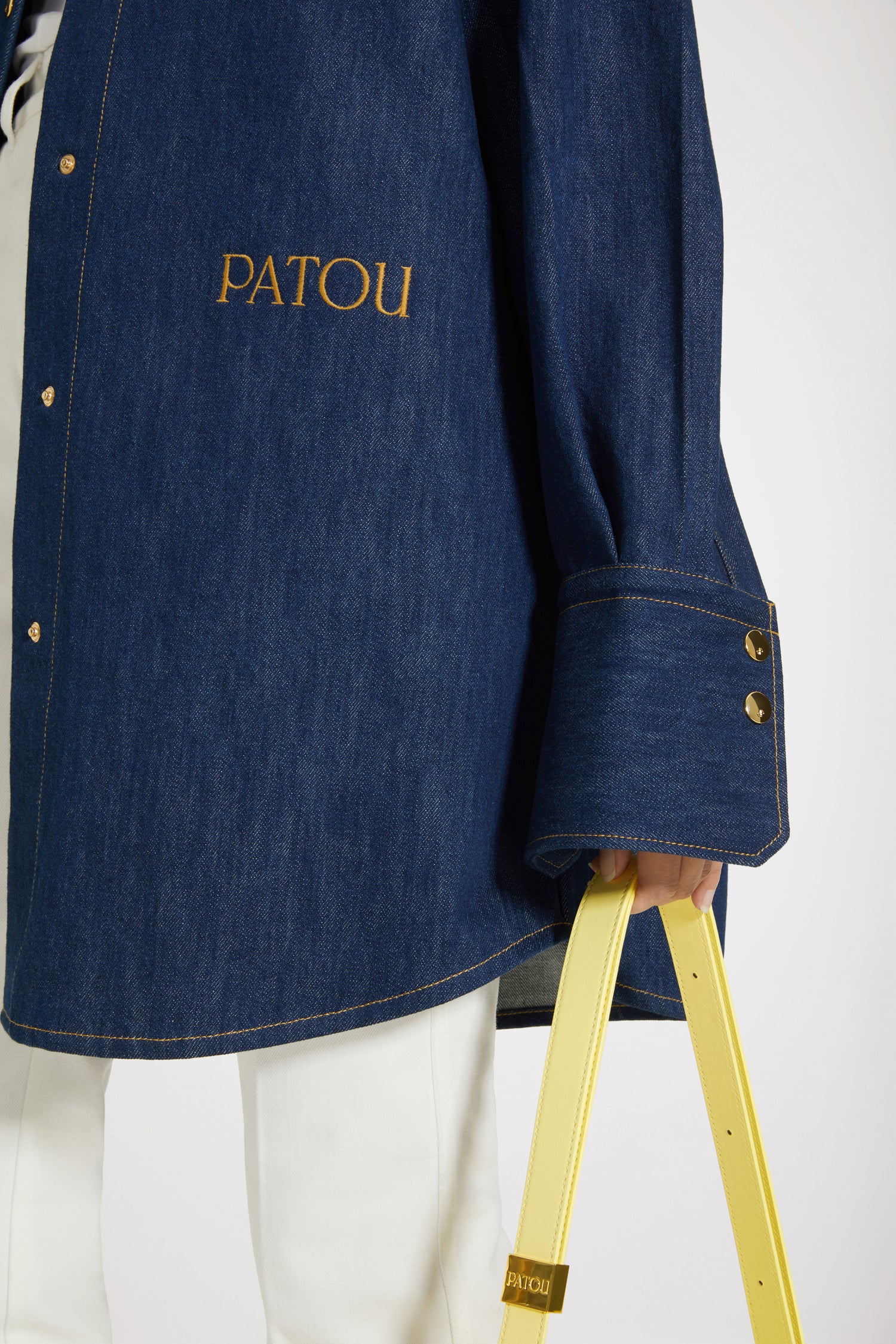 Patou OU021 surchemise denim coton bleu rodeo oversize