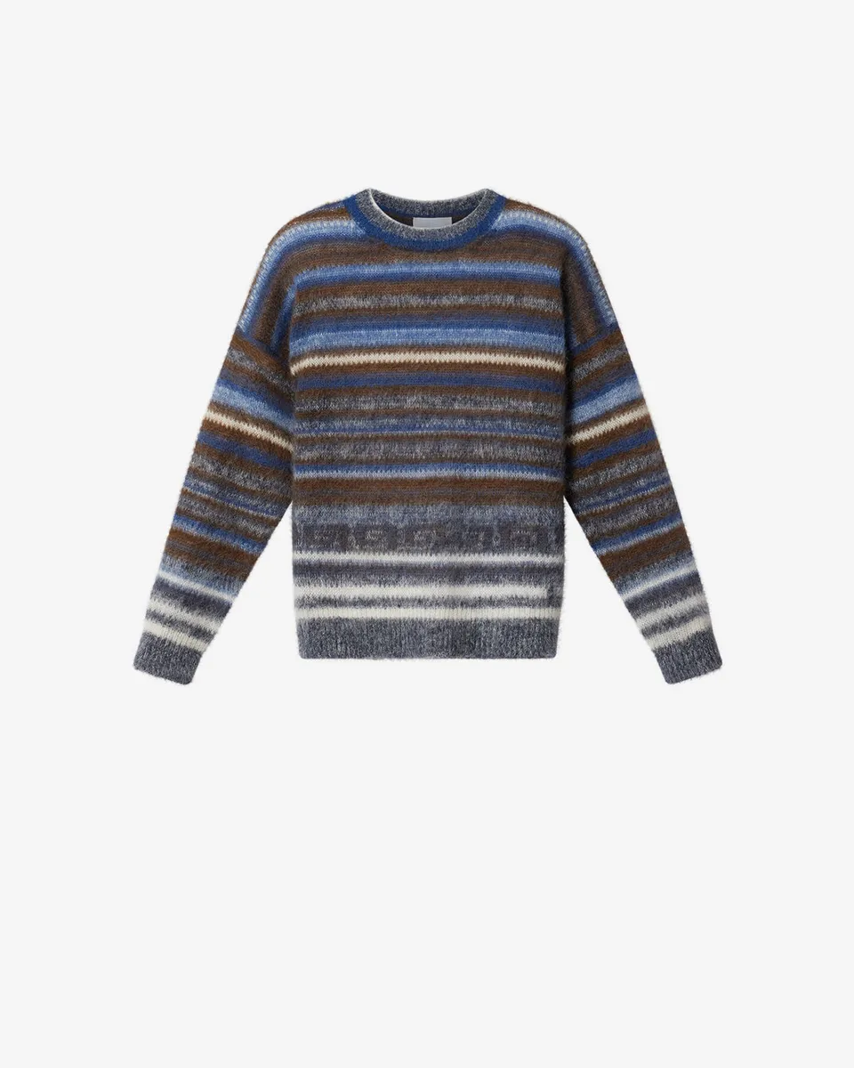 Isabel Marant Scolan pull mohair nuit rayures loose