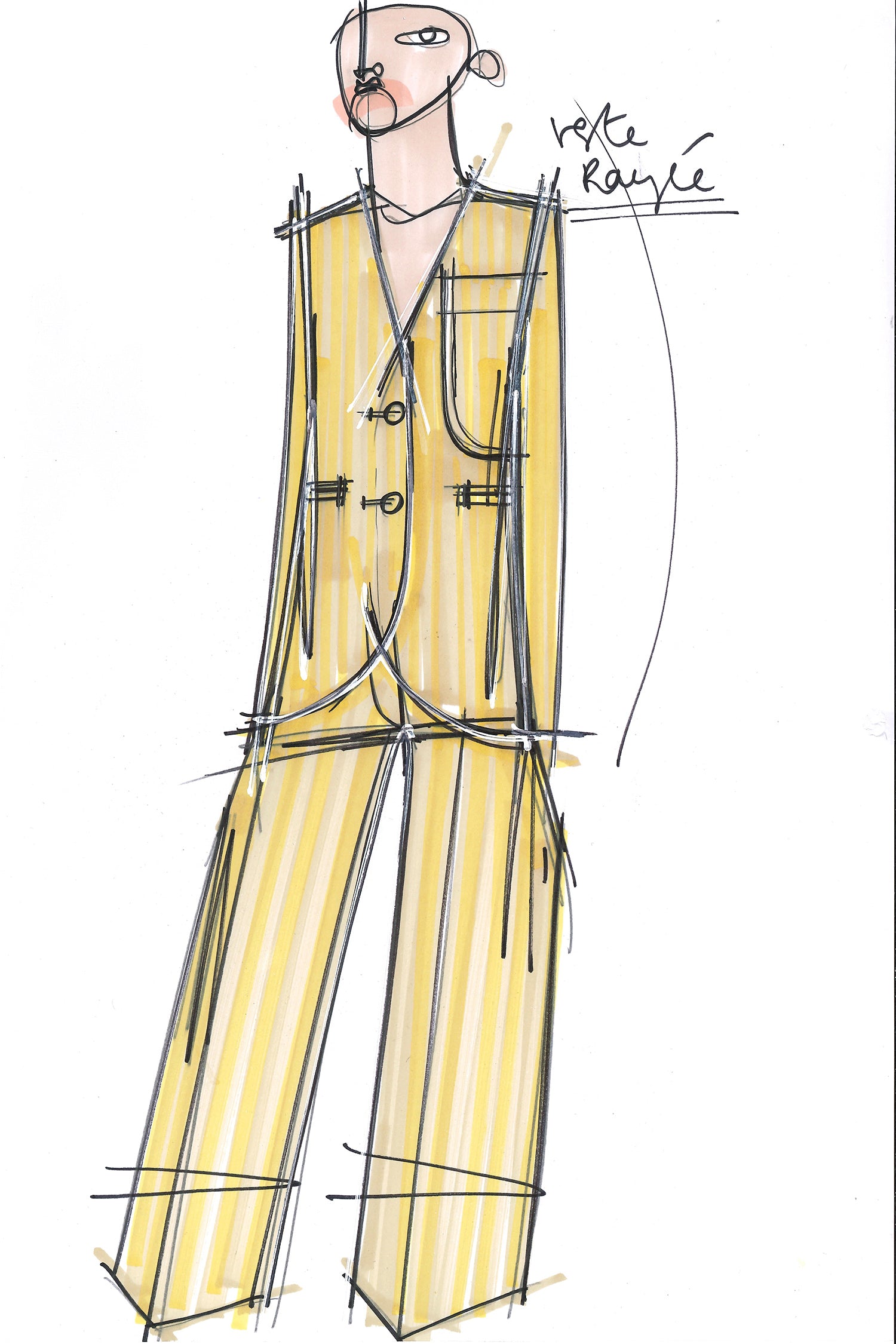 Patou TR005 pantalon large seersucker bleu persan ceinturé