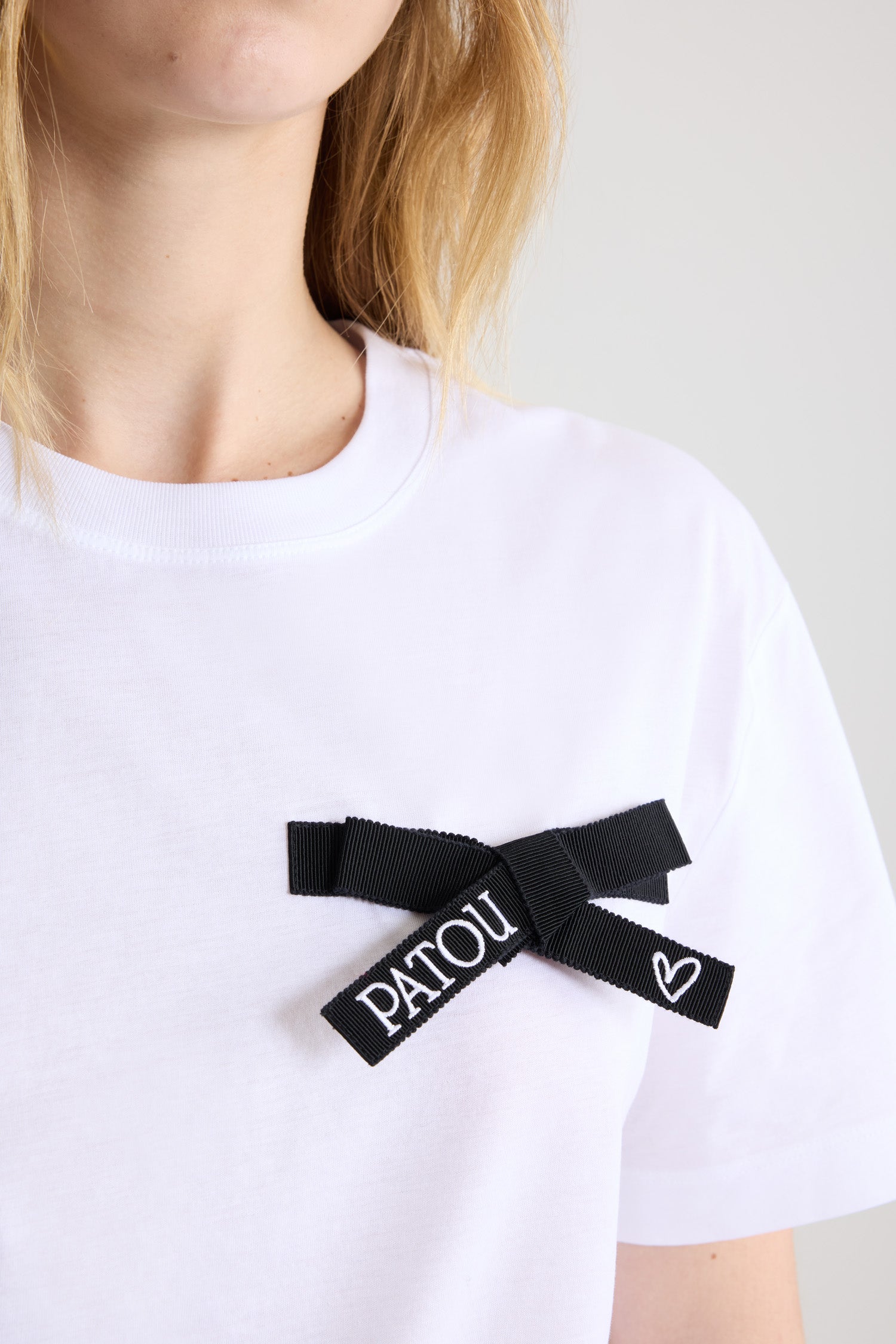 Patou JE185 t-shirt noir coton bio nœud XS-XL