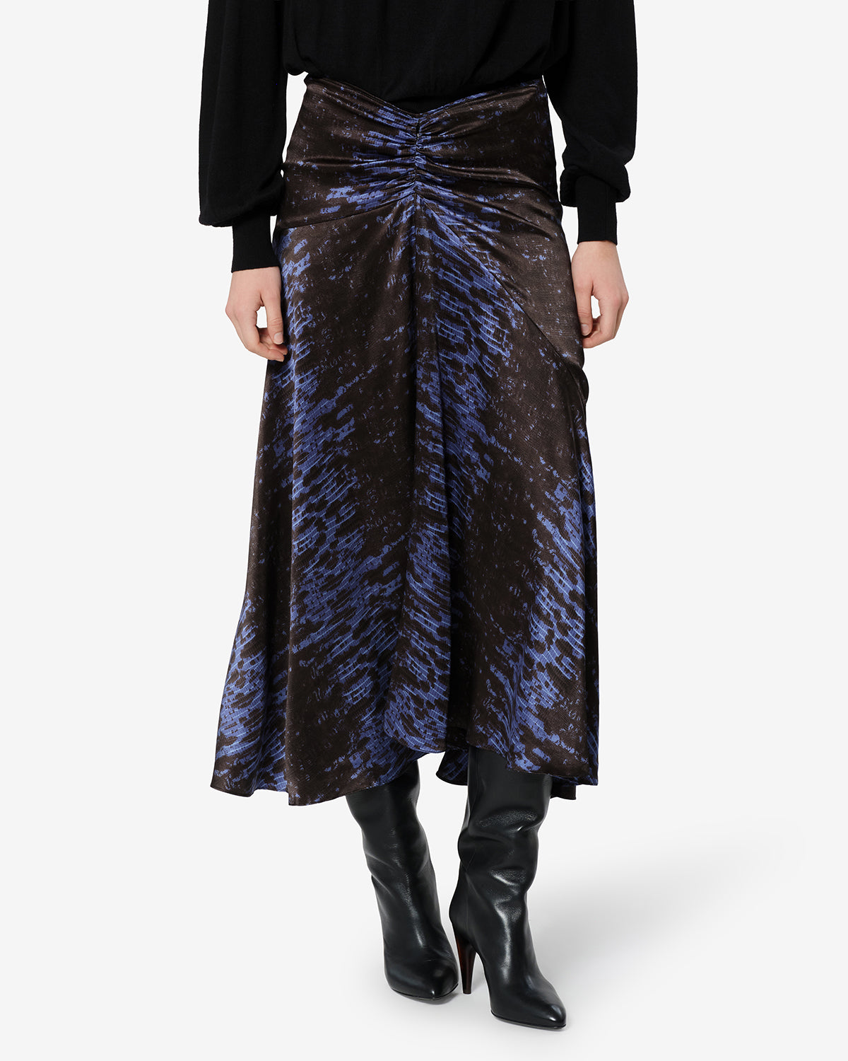 Isabel Marant Laren jupe soie nuit python midi