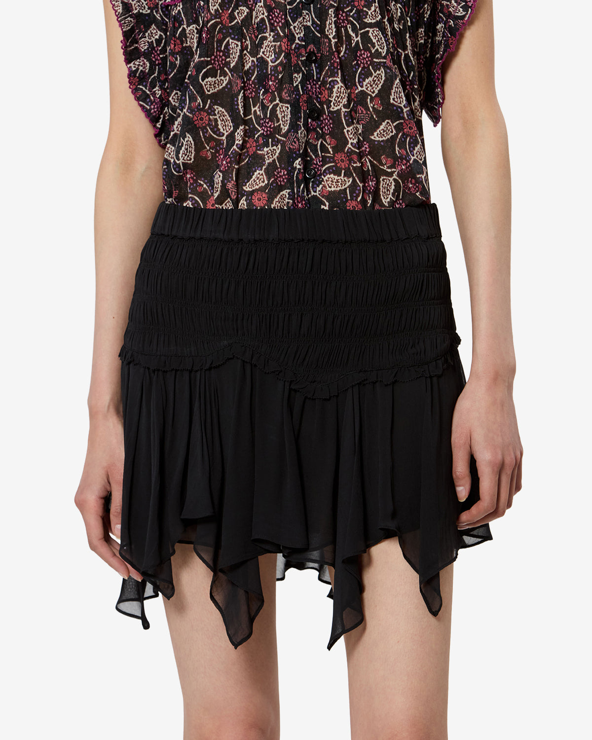 Isabel Marant Fiala JU0541FA jupe noire courte à volants