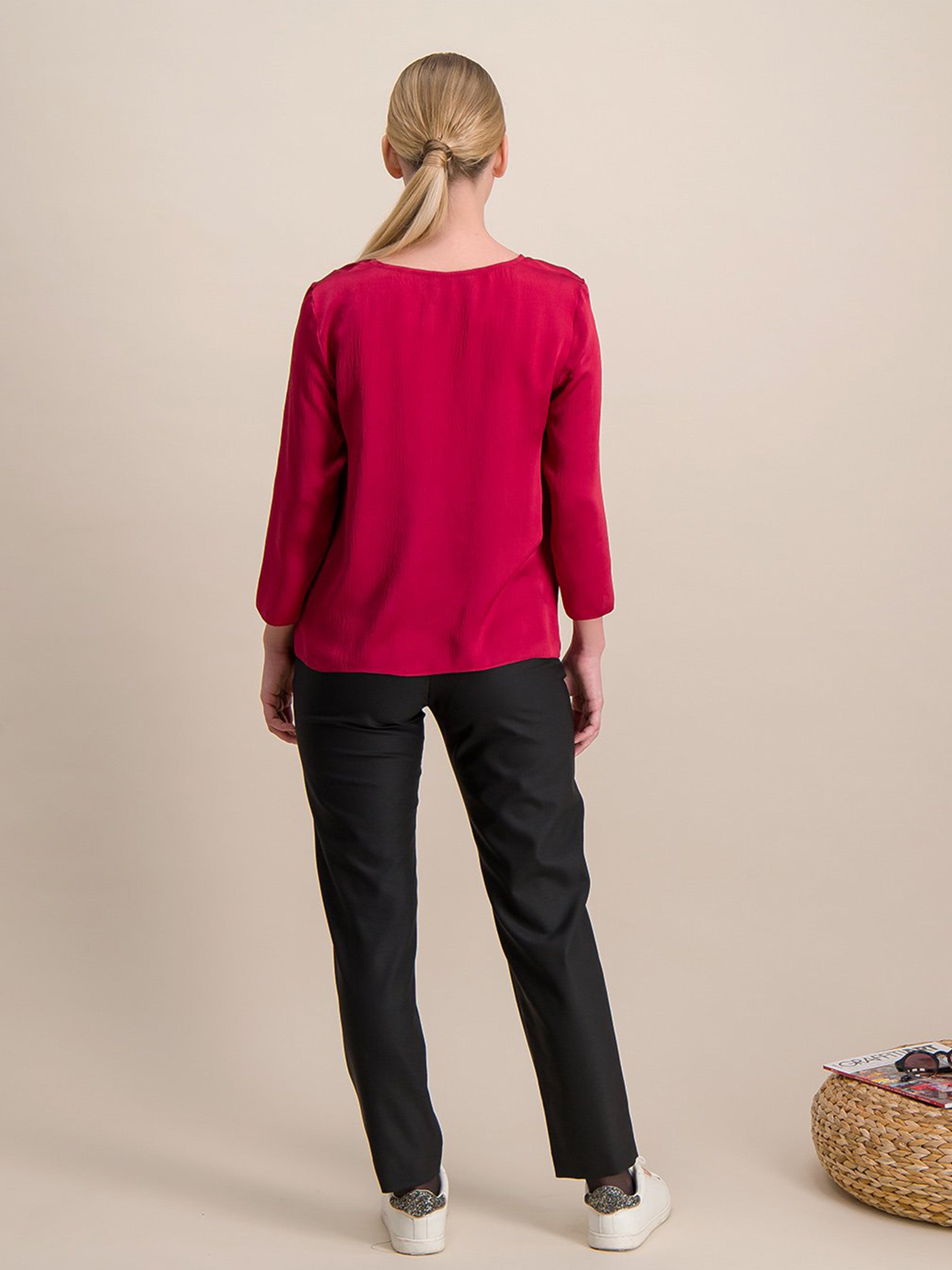 Anahide Saint André Evanescent chemisier soie rose droit