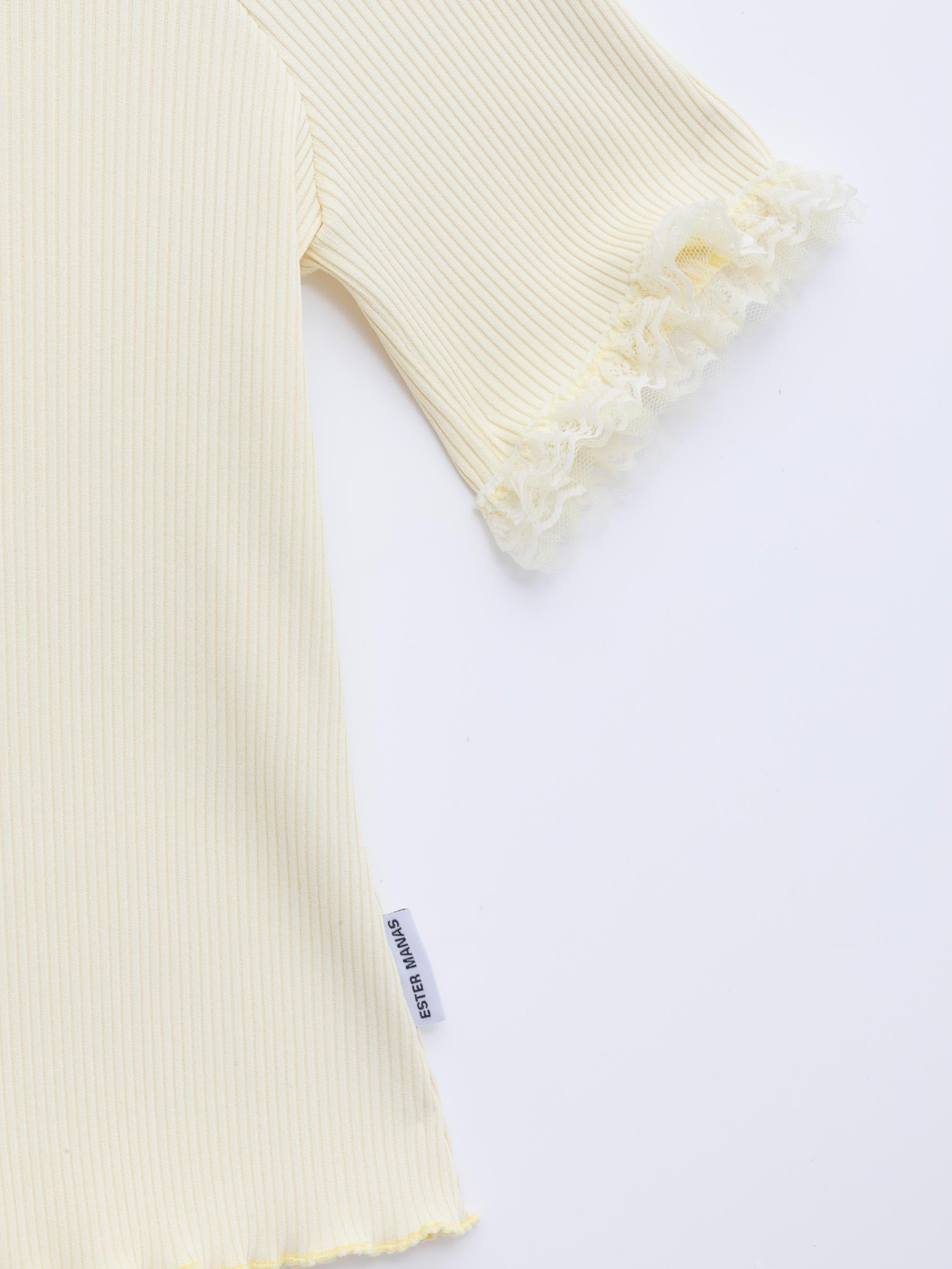 Ester Manas Mimosa Lace Easy Top haut jaune dentelle