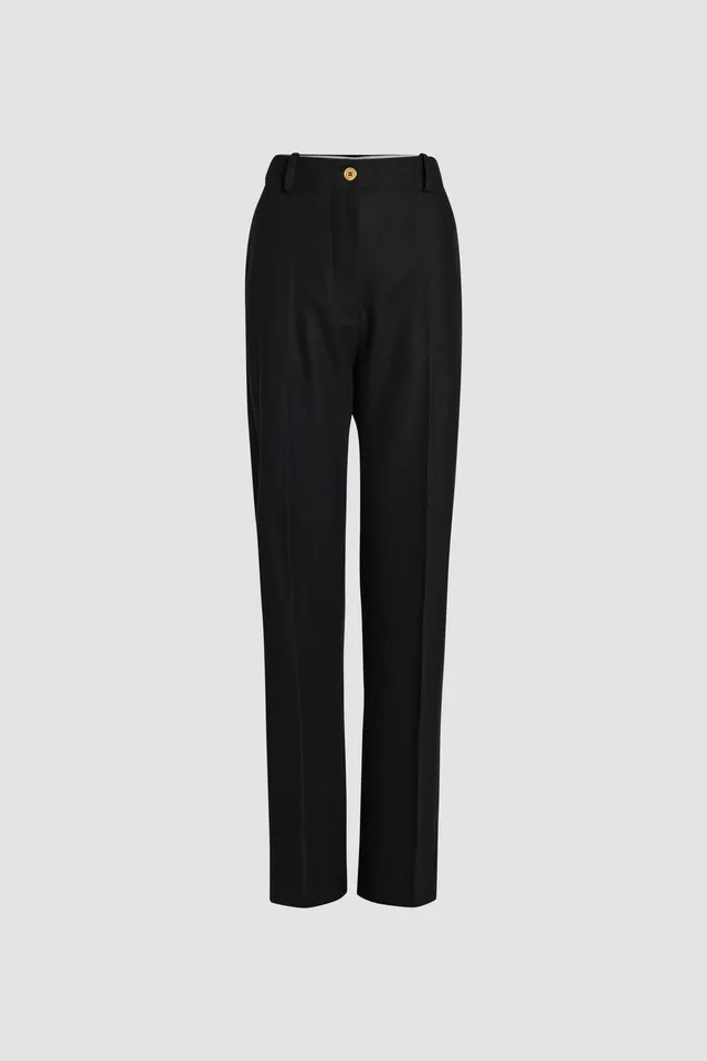 Patou H24TR0020003999B pantalon noir laine cachemire droit