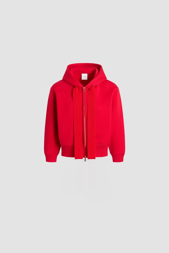 Patou H25JE196 sweat zippé molleton rouge scarlet