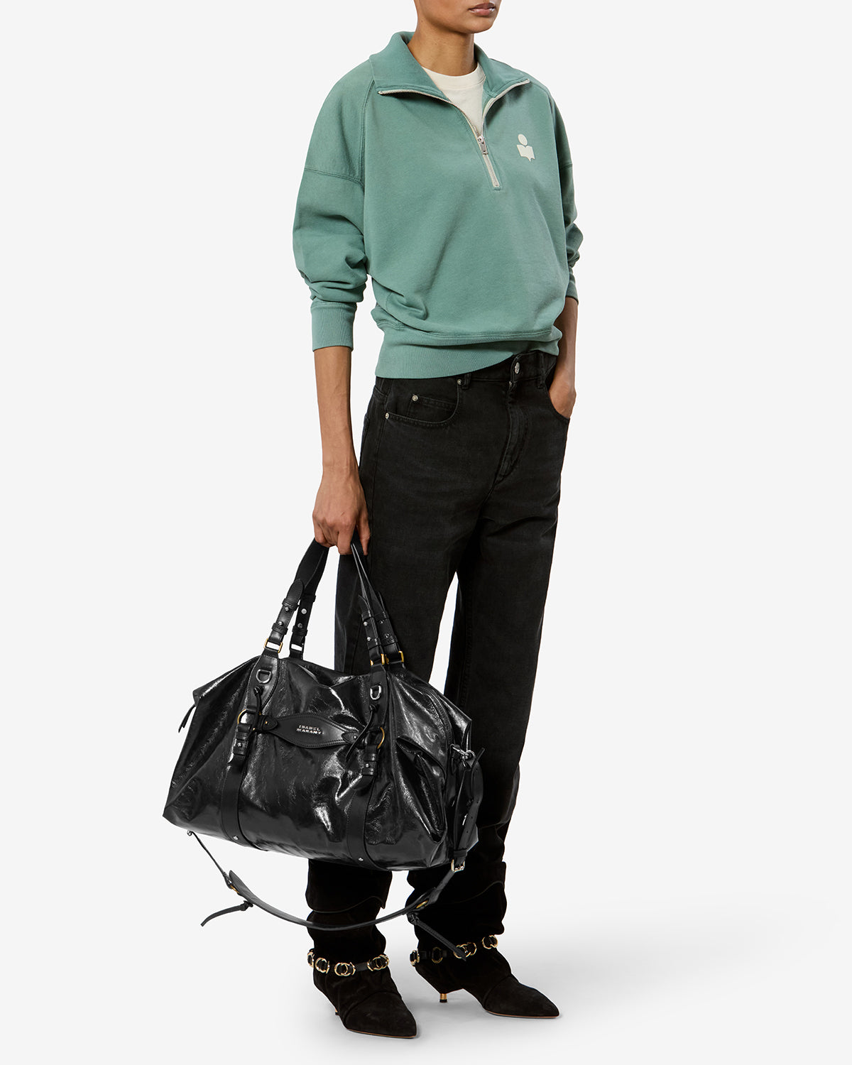 Isabel Marant Tilpa sac weekender cuir noir 58 cm