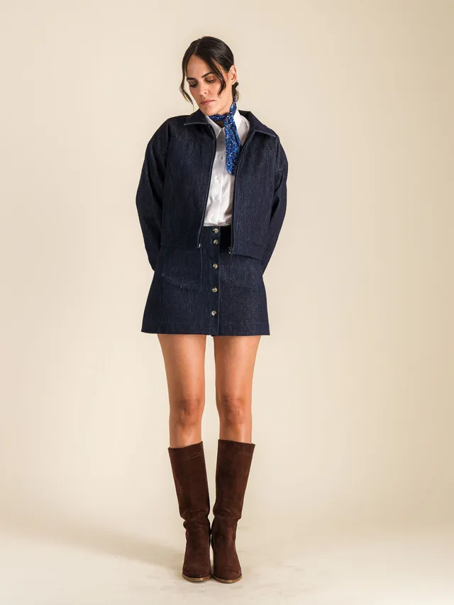 Anahide Saint André MARJANE veste jean bleu marine