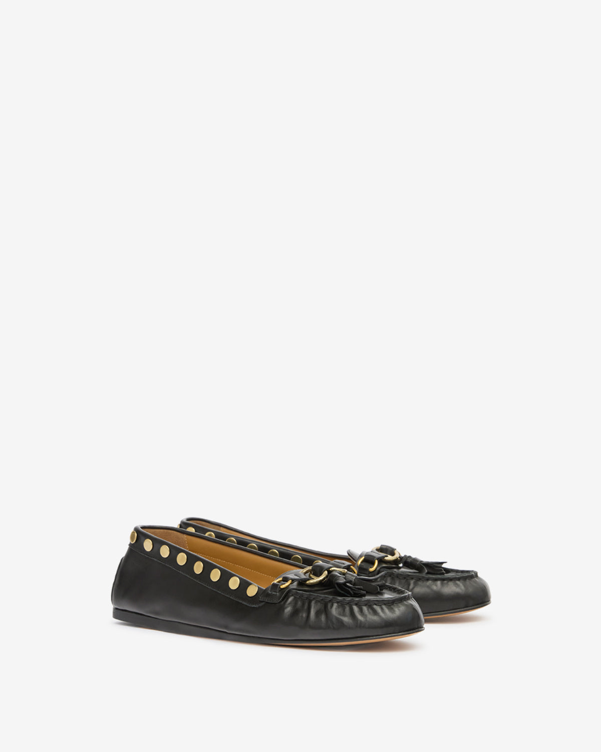 Isabel Marant Faxel mocassins cuir noir pompons