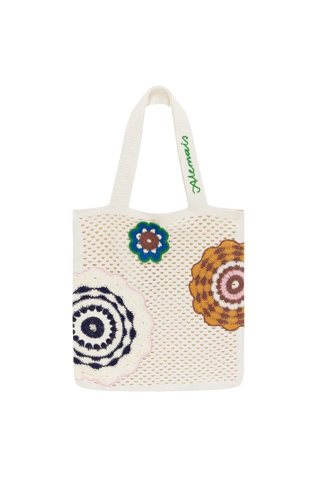 Alemais Elma sac tote crochet coton crème