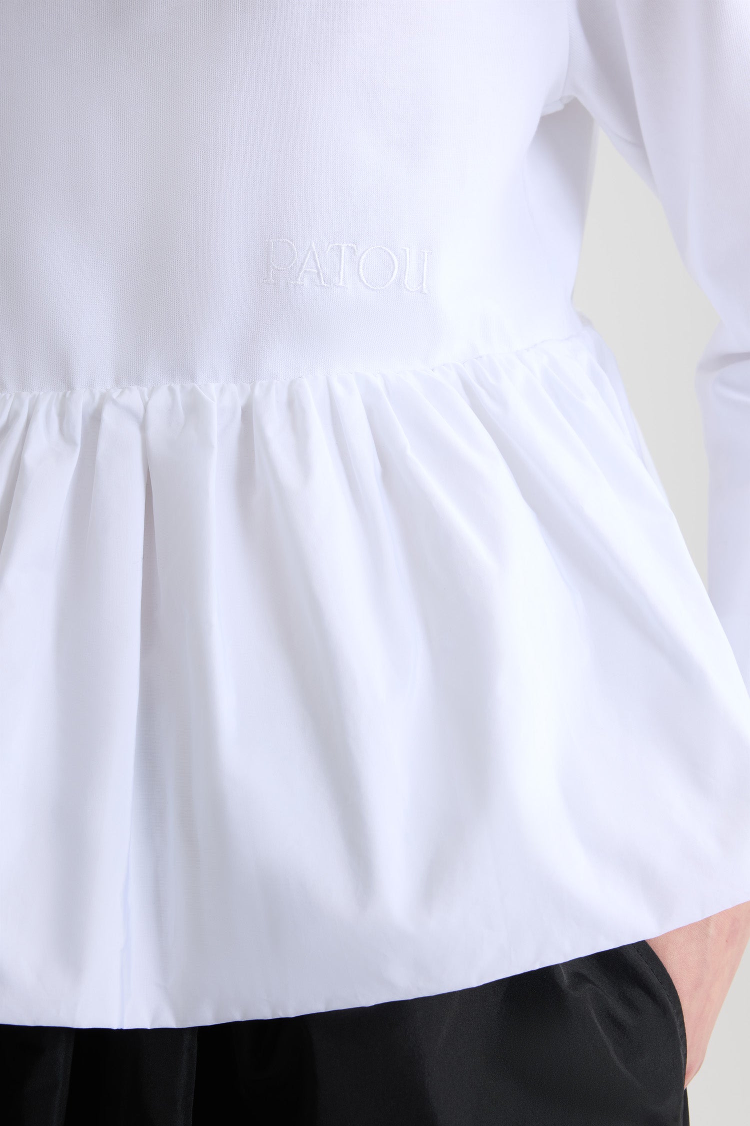 Patou JE191 t-shirt coton bio blanc volant
