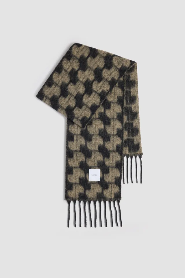Patou JP AC0720198911B echarpe baby alpaga noir marron