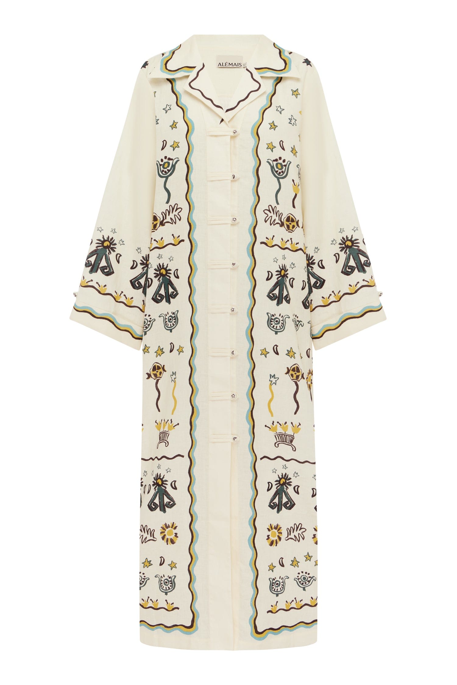 Alemäis Sun Dancer Shirtdress robe midi viscose imprimé