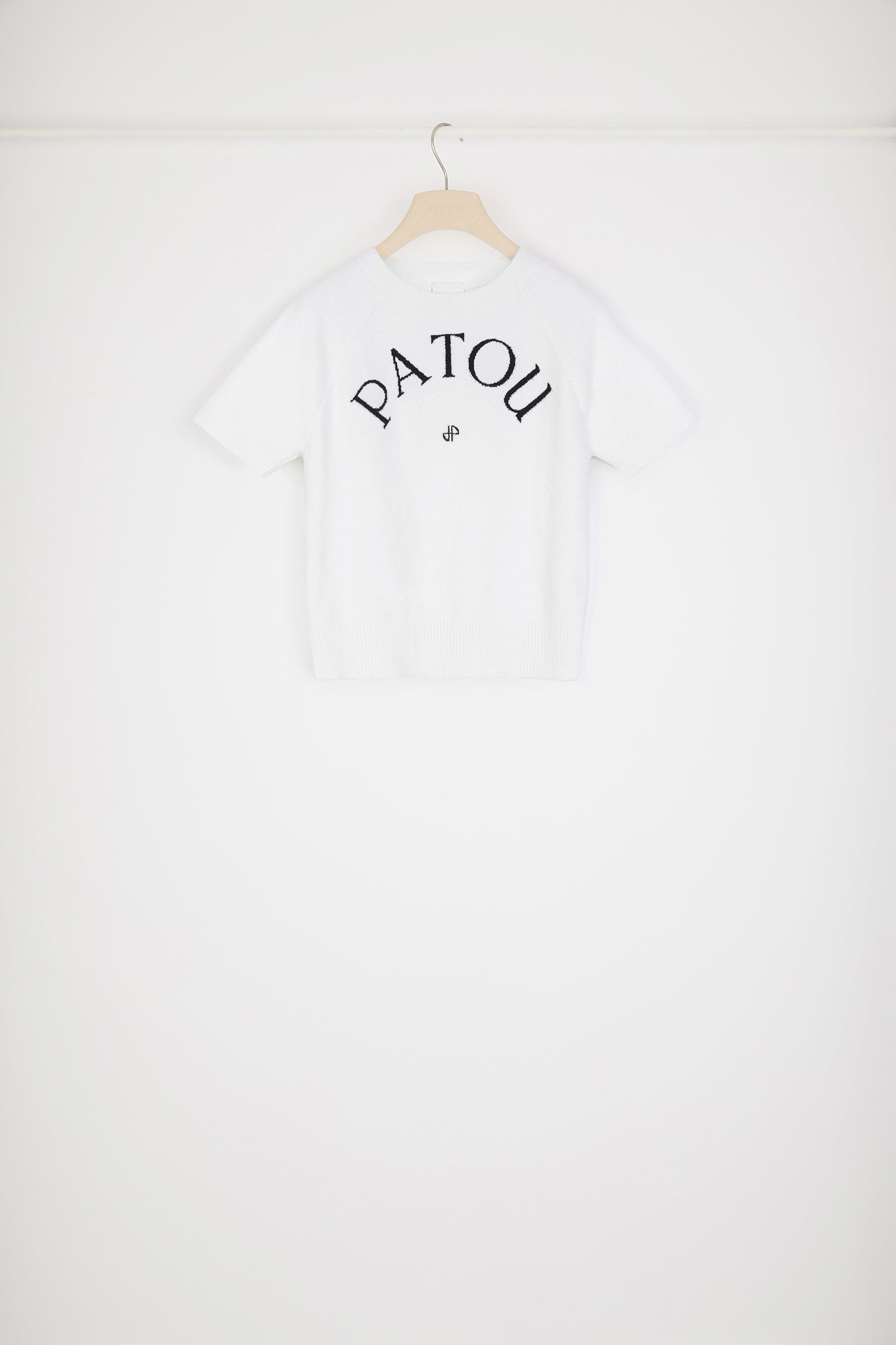 Patou KN156 top maille jacquard coton White blanc