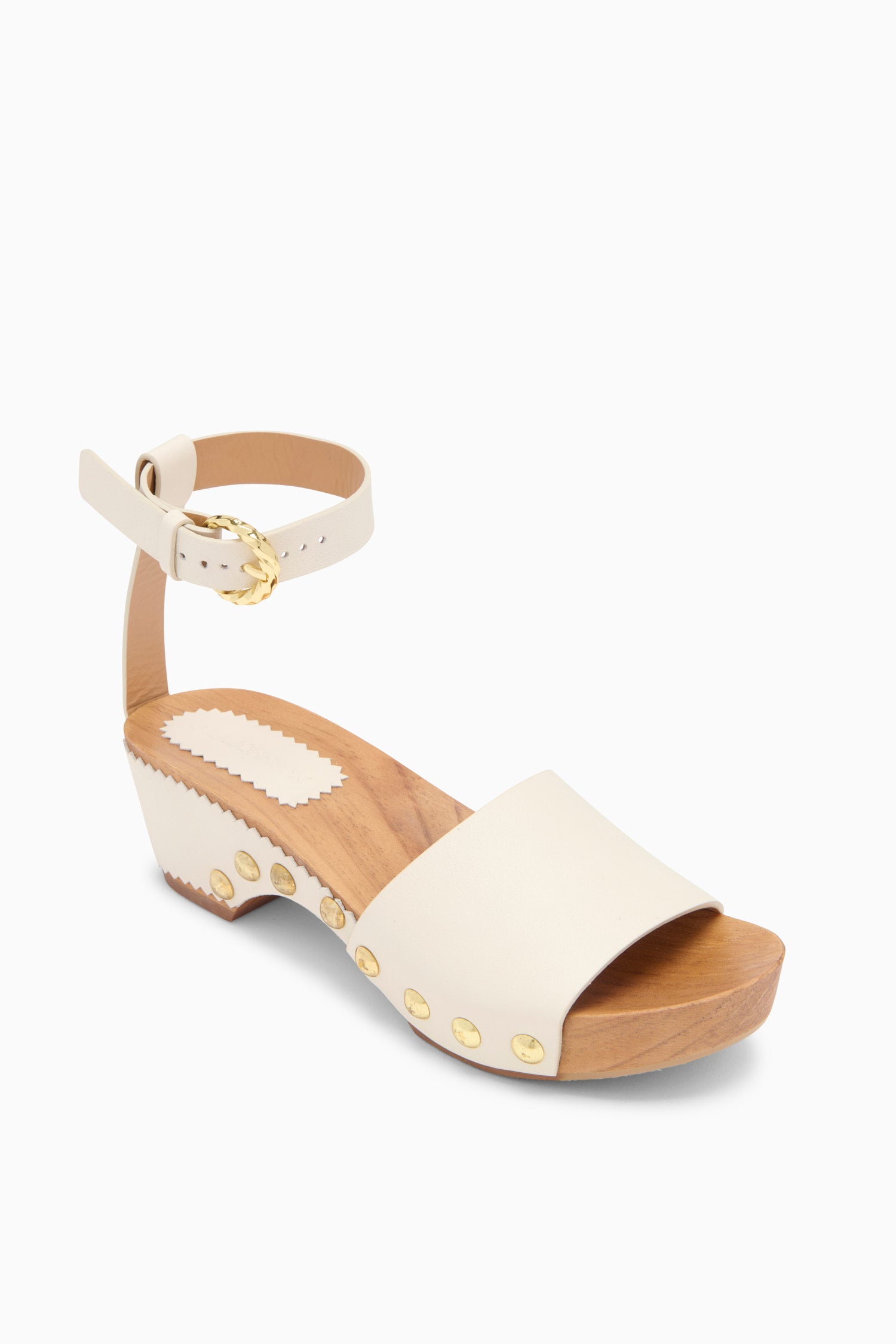 Ulla Johnson Esti sabots cuir Cowrie plateforme 60 mm