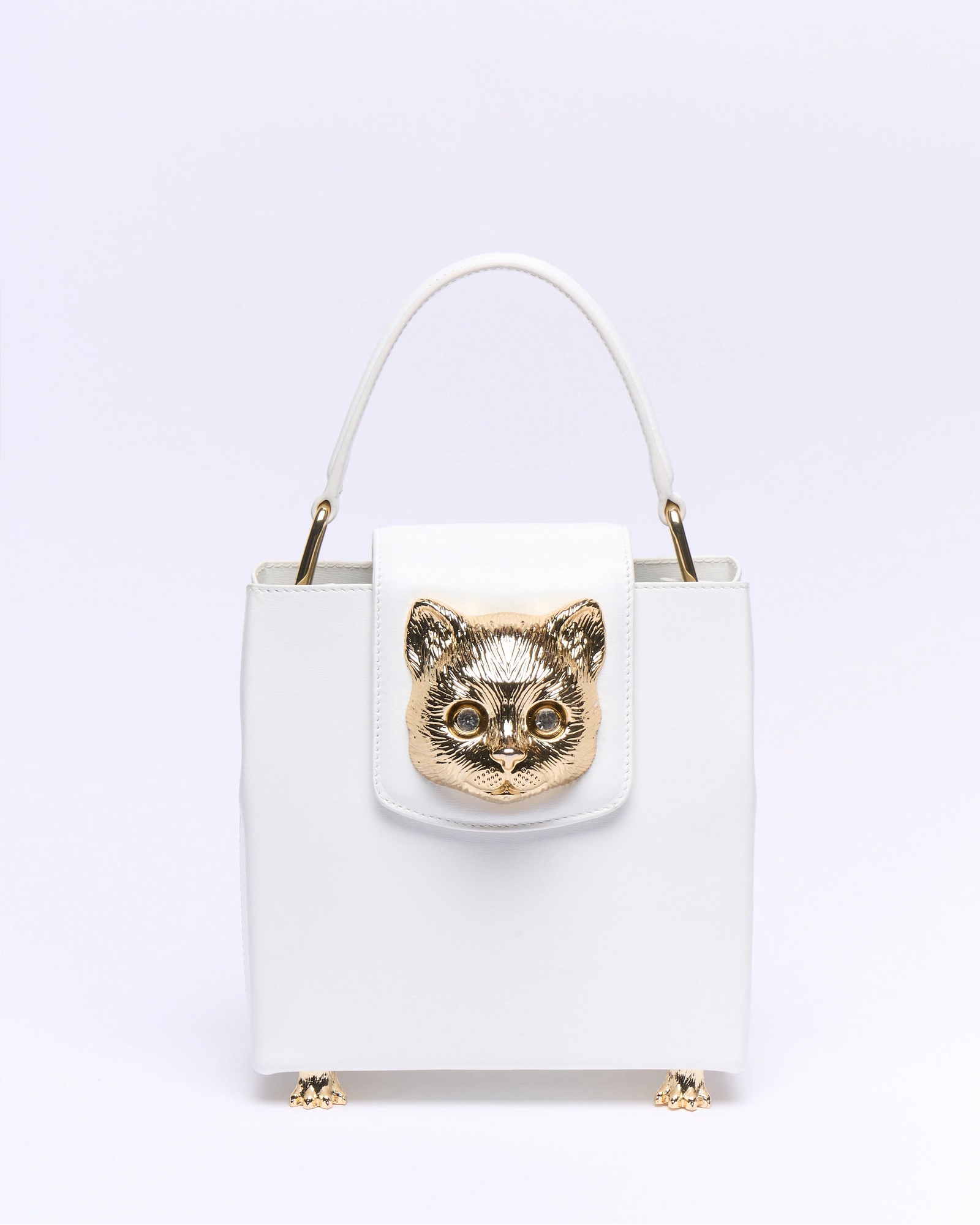 Paul & Joe Charlotte sac cuir blanc tête chat 17,5 cm