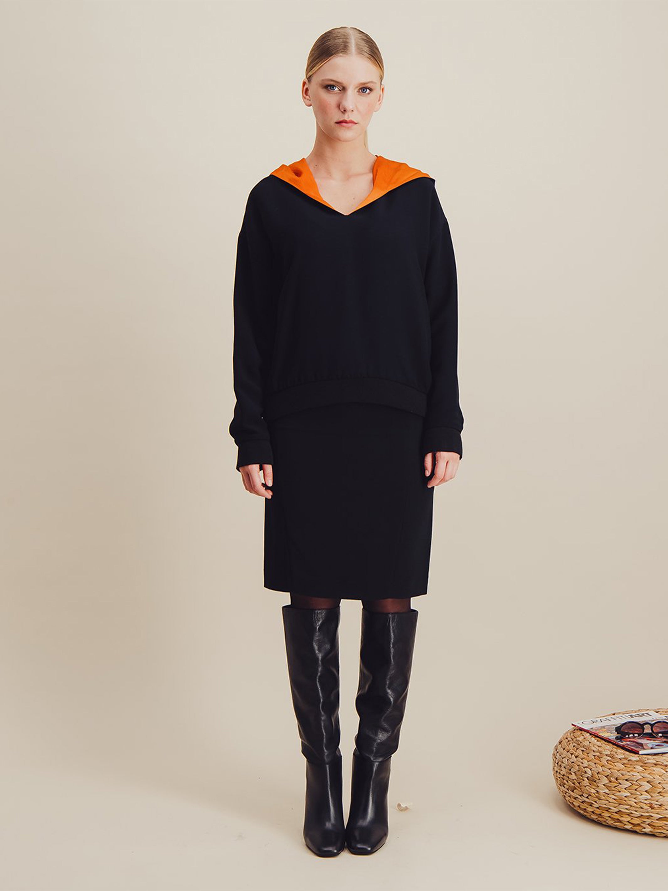 Anahide Saint André Equinoxe sweat capuche viscose soie