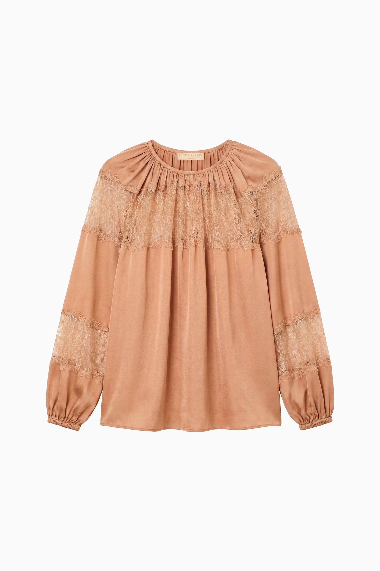Ulla Johnson Bess chemisier soie dentelle macaroon