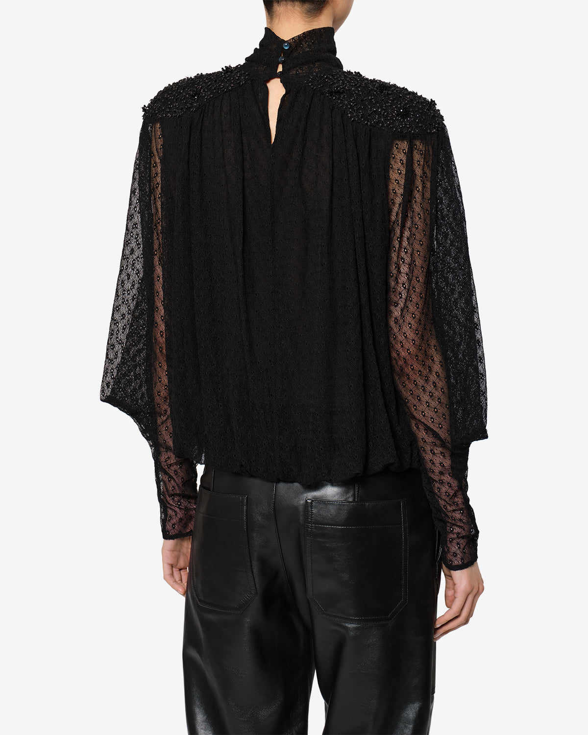 Isabel Marant Oeste blouse dentelle noir plumetis 34-42