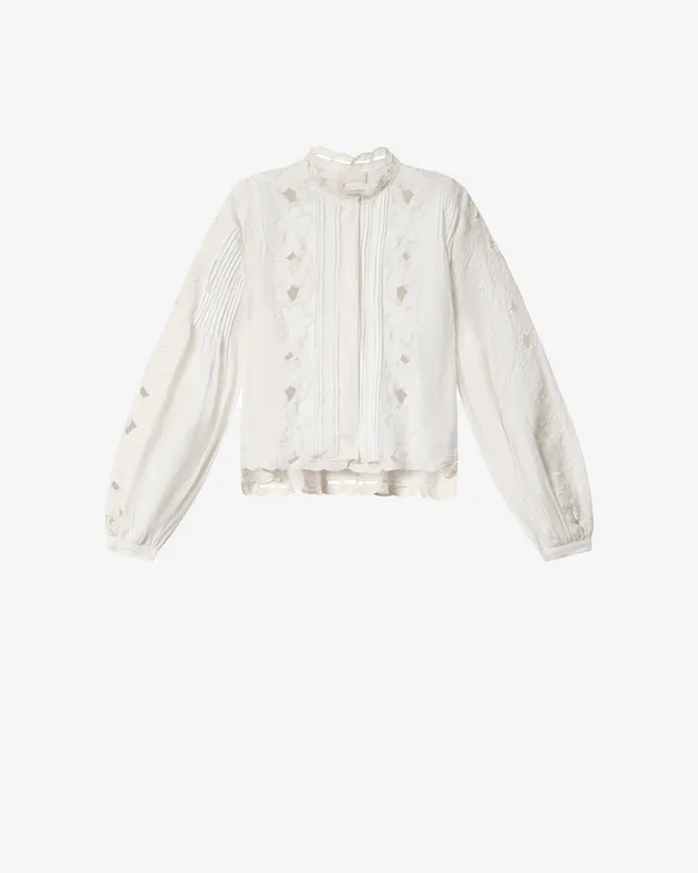 Isabel Marant Rubra HT0964FA blouse blanche broderie anglaise
