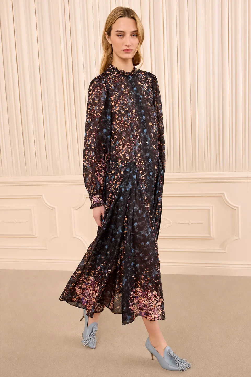 Ulla Johnson Tessa robe soie Eclipse manches longues