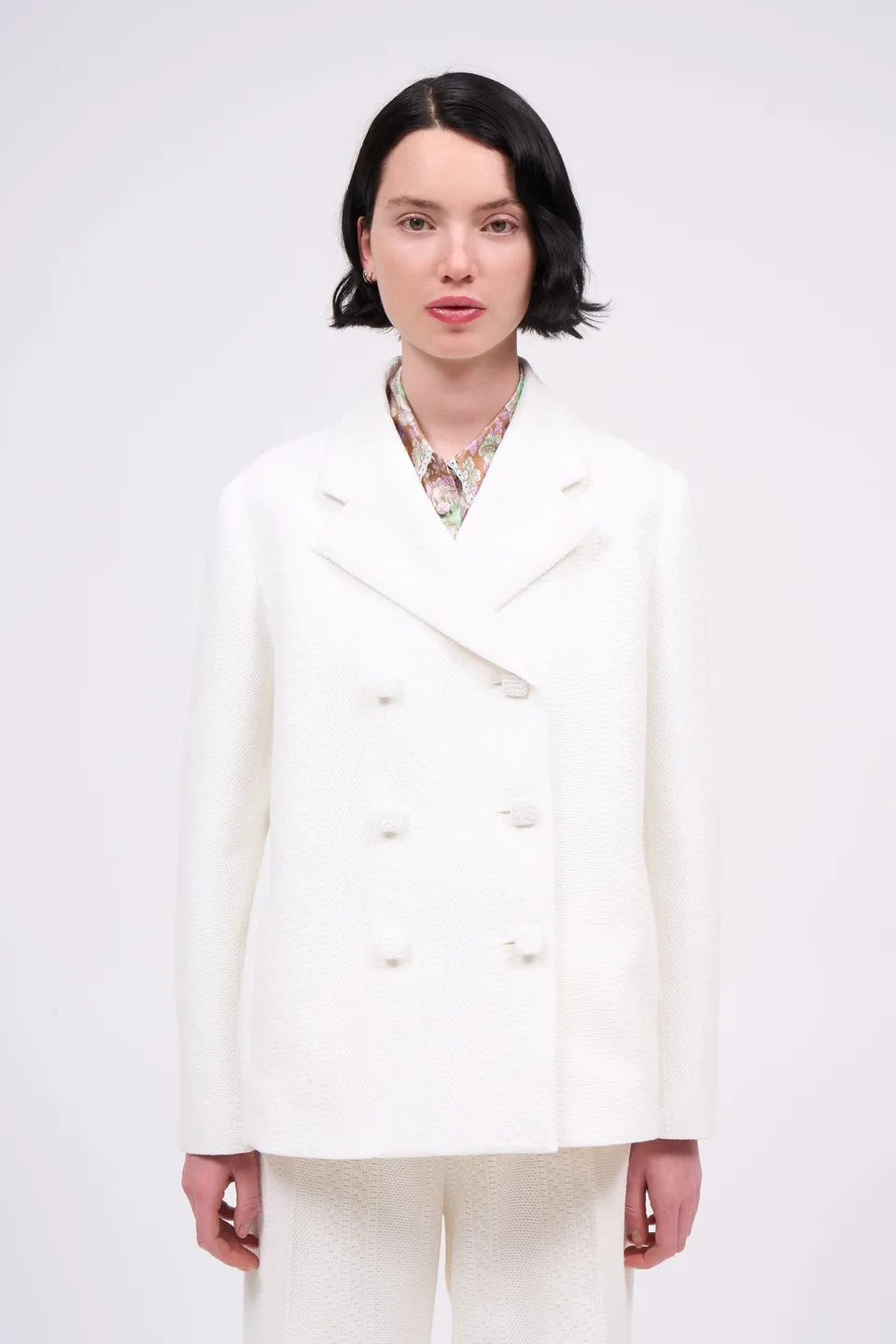 Paul & Joe Borghese veste tailleur coton blanc longue