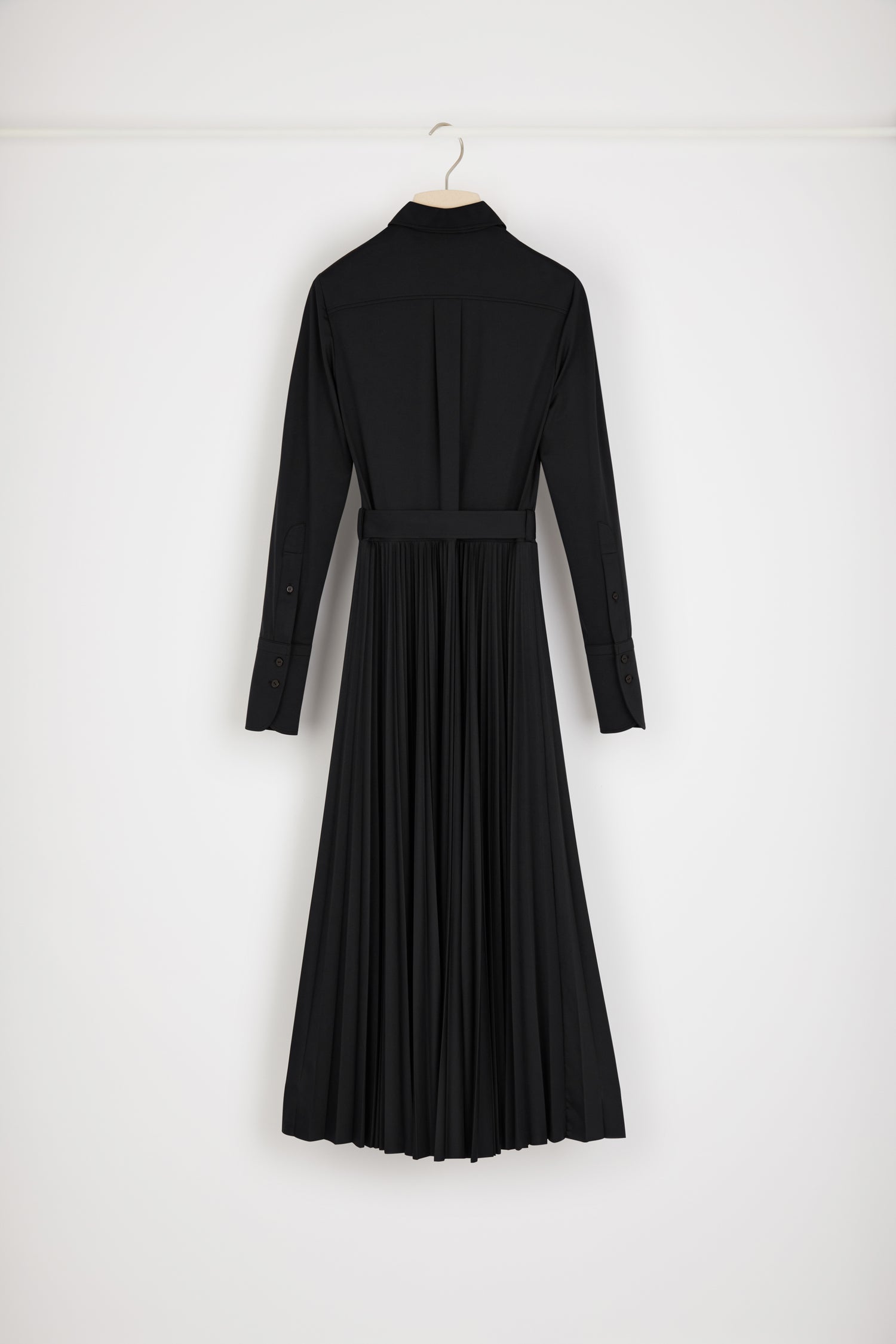 Patou H22DR1020090999B robe maxi plissée noire recyclée